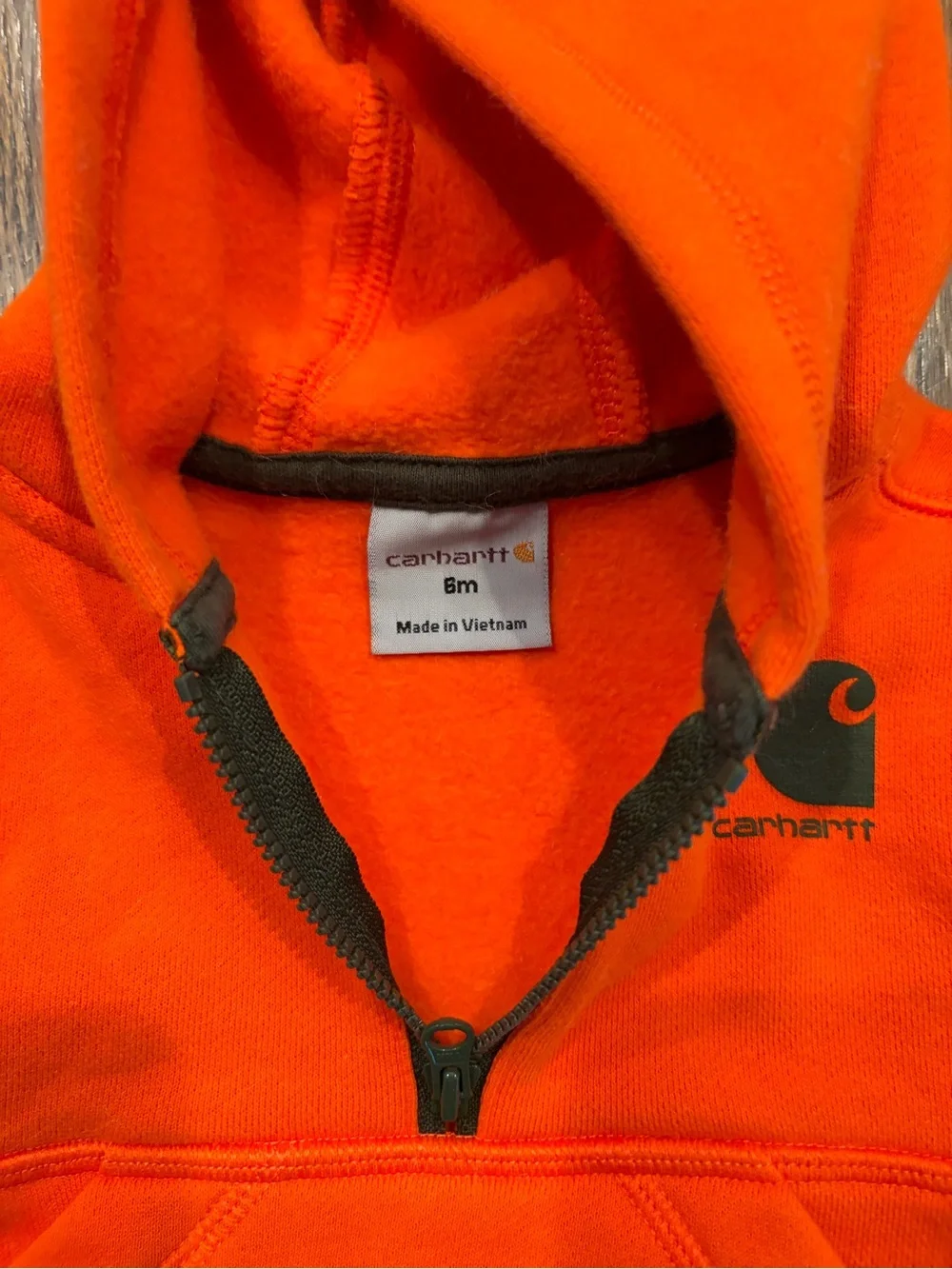Carhartt Kids Orange Half-Zip Hooded Sweatshirt